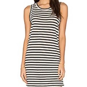 Black and White Striped Sleeveless Dress
